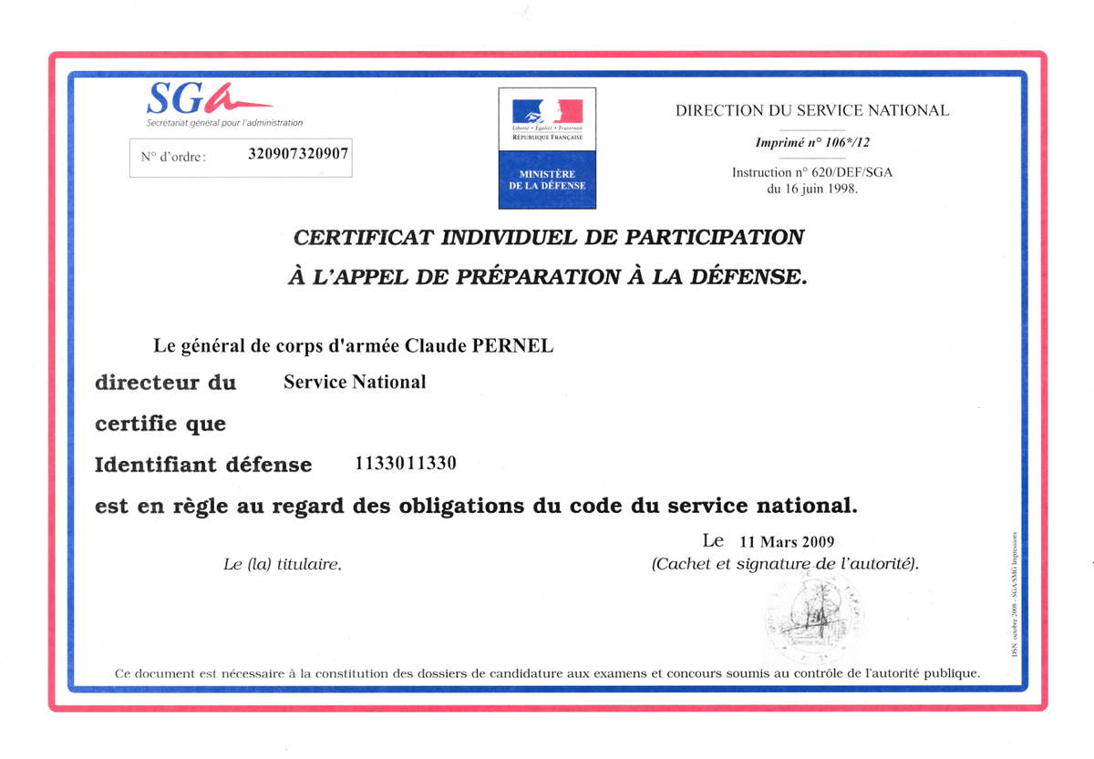Attestation d'hébergement